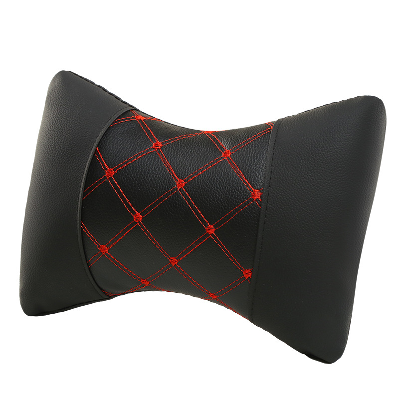 Leather Quilted Car Headrest To Protect Cervical Neck Neck Pillow 2