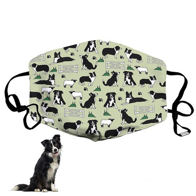 Washable Calico Dog Mask for Dust and Cold