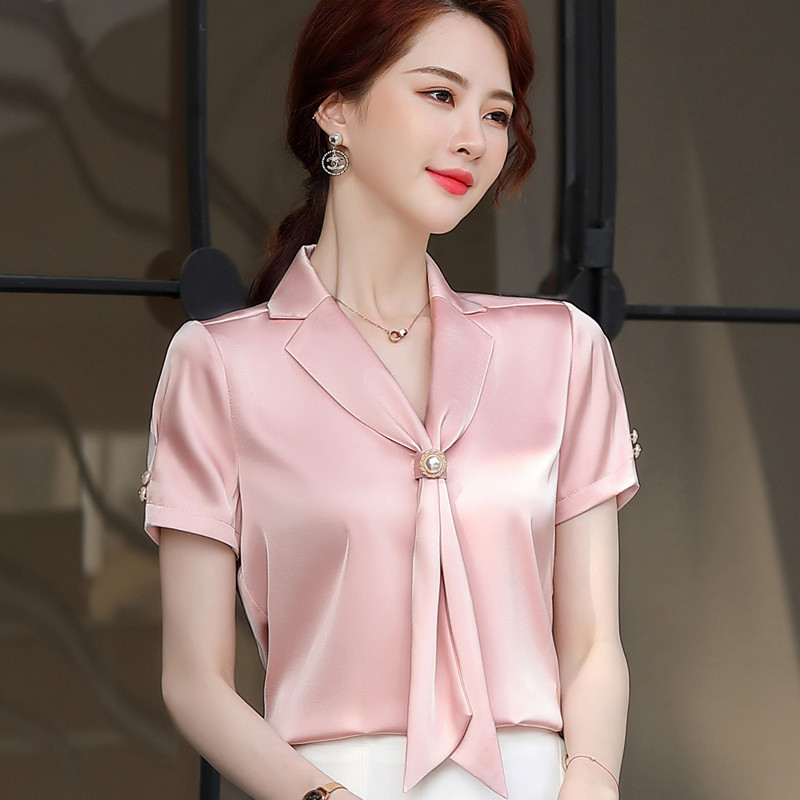 Goddess Fan V Neck Silk Blouse 5