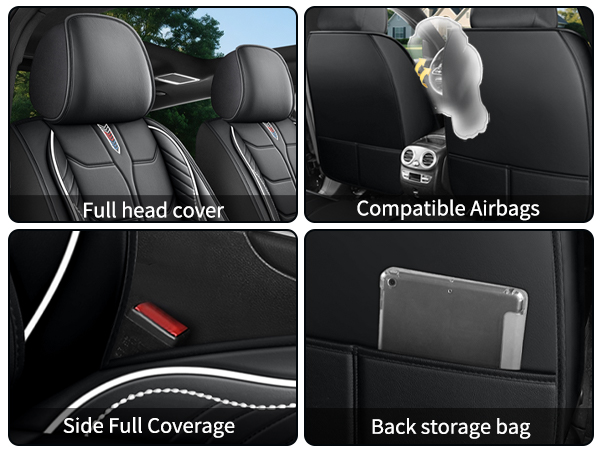 Ergonomic Lumbar Support Full Leather Car Seat Covers Full Set 5 Seats Comfort Auto Seat Cushion 10