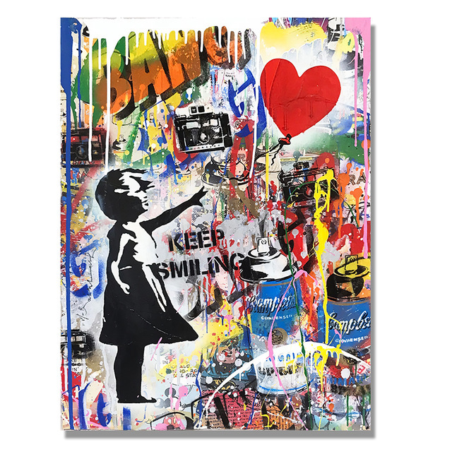 Graffiti Banksy Digital Oil Painting Living Room Bedroom Mural 7