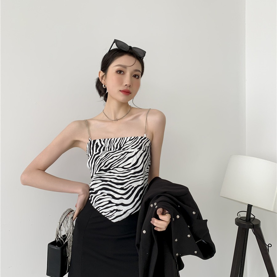 Zebra Print Metal Chain Camisole 3