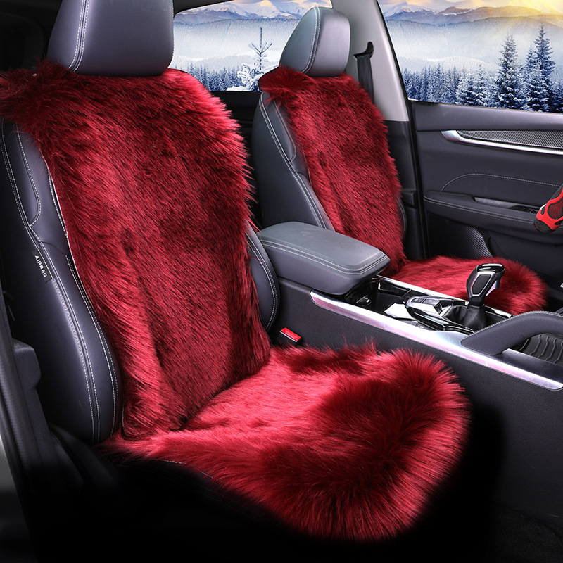 All-inclusive Car Seat Cover Plush Cushion Three-piece Cushion Universal Cushion Winter 12
