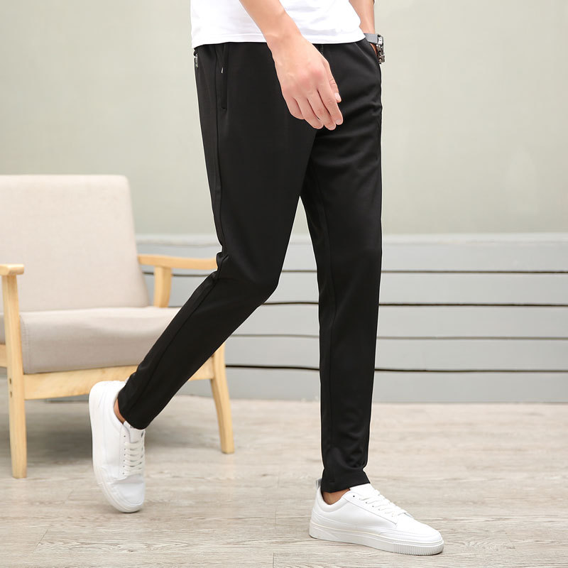 Men's Solid Color Cropped Casual Pants 4