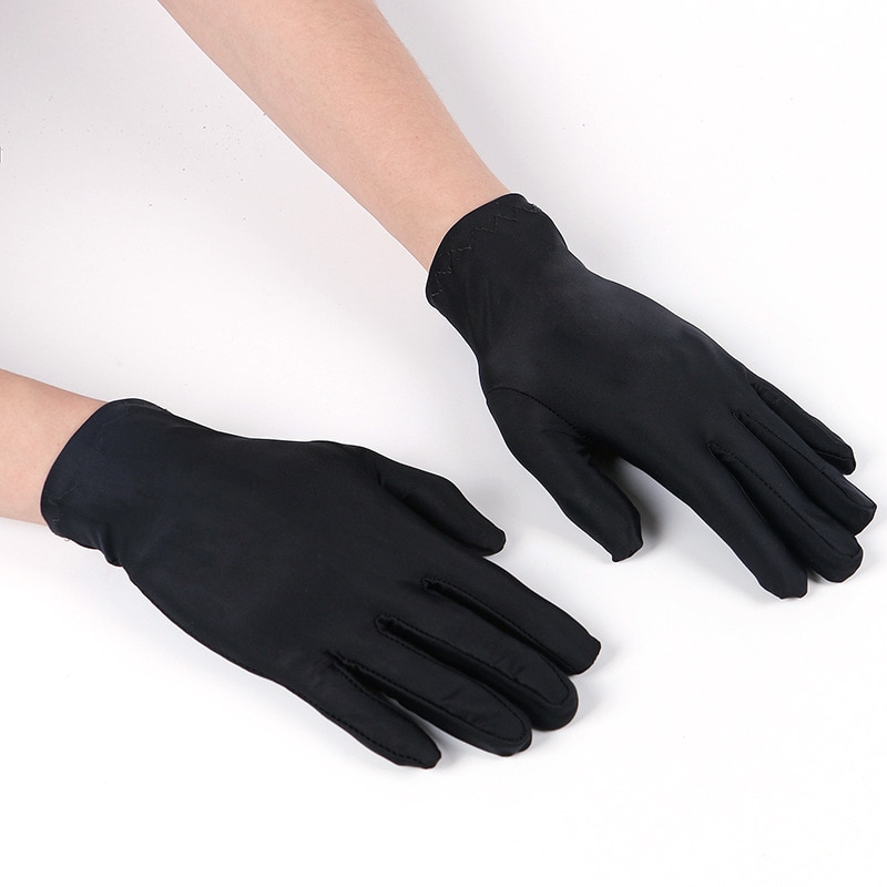 Thin Elastic Spandex Gloves, Black or White