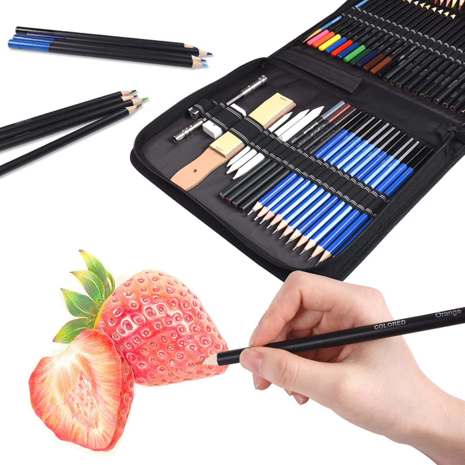 Sketch Drawing Color Pencil Set Charcoal Art Brush Set 72 Piece Painting Set 6