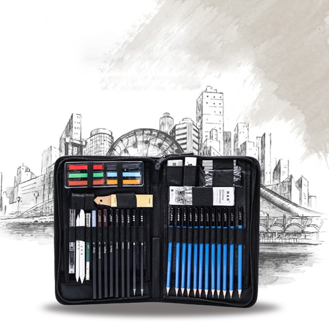 Sketch Drawing Color Pencil Set Charcoal Art Brush Set 72 Piece Painting Set 5