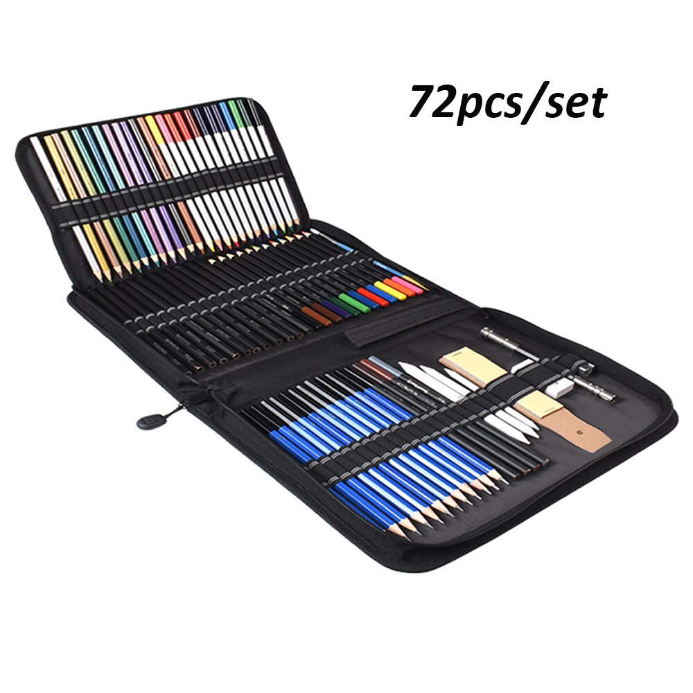 Sketch Drawing Color Pencil Set Charcoal Art Brush Set 72 Piece Painting Set 4
