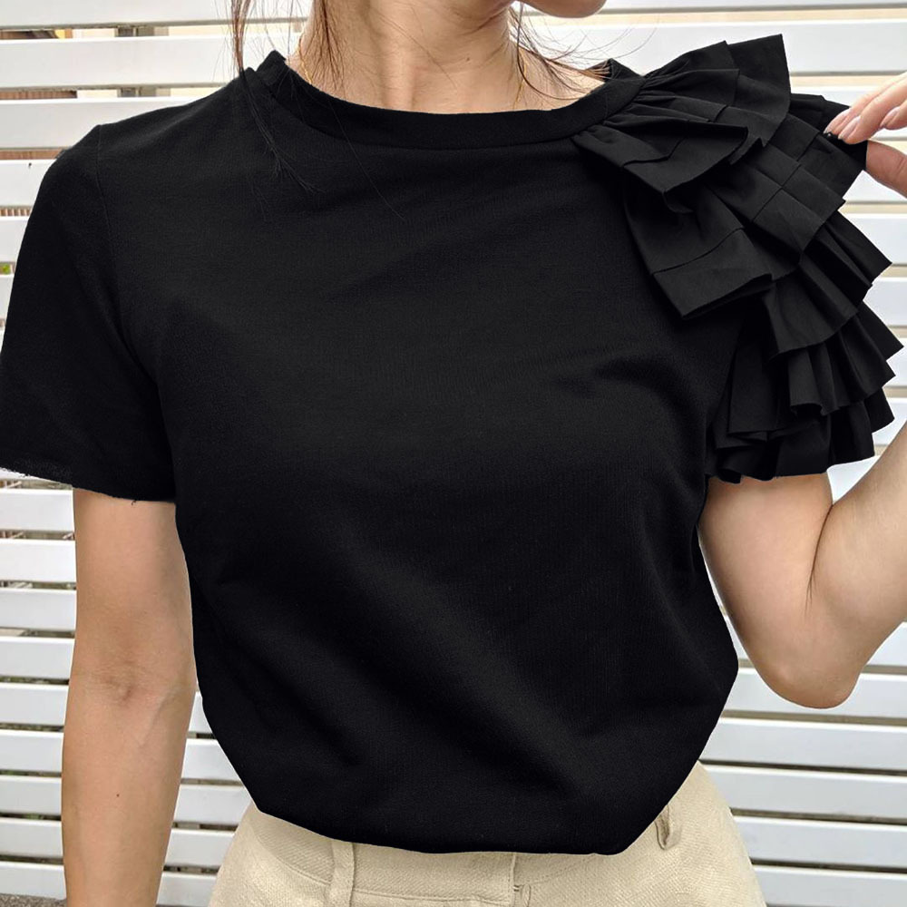 Korean Style Personalized Lace Stitch T-Shirt 2