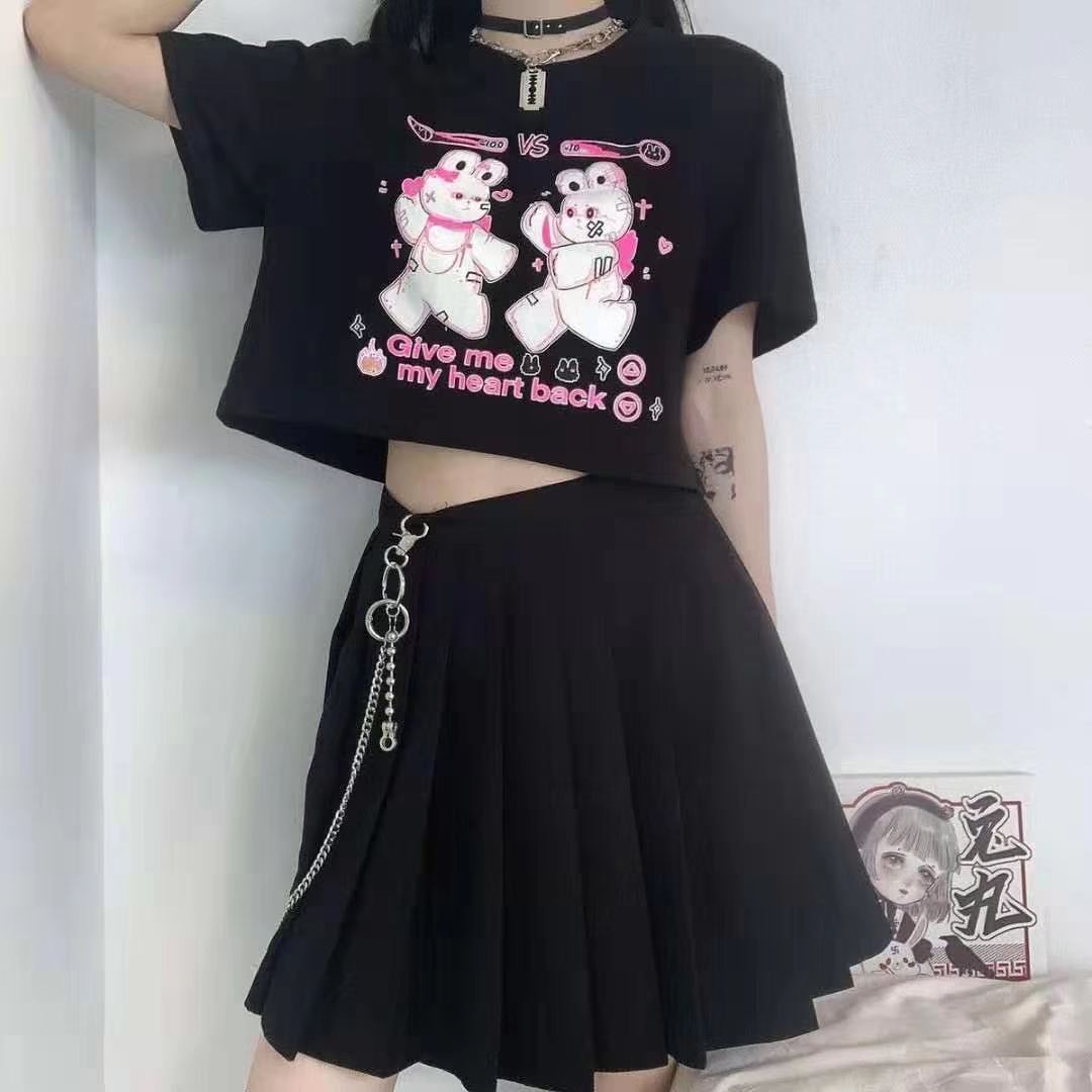 Korean Style Loose Fit Short Sleeve T-Shirt 2