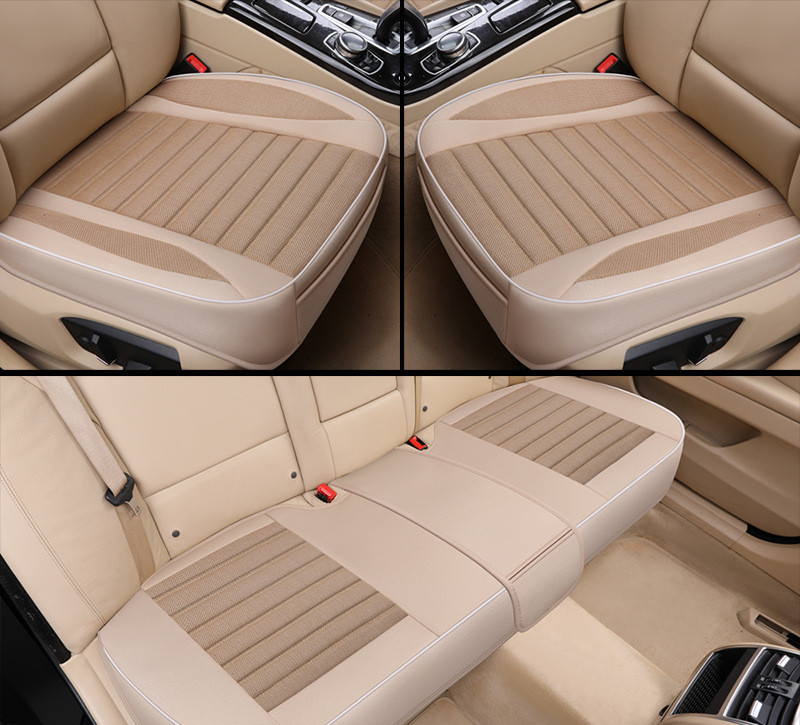 Car Seat Cover,Flax Cushion Seasons Universal Breathable For Most Four-Door Sedan&SUV Ultra-Luxury Car Seat Protection 9