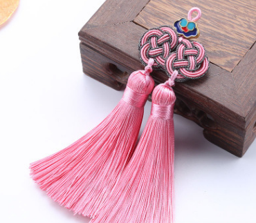 Double Money Knot Double Tassel Jewelry Pendant 2
