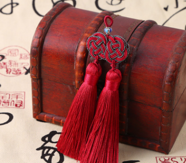 Double Money Knot Double Tassel Jewelry Pendant 6