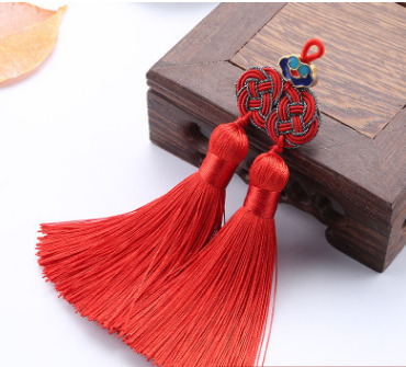 Double Money Knot Double Tassel Jewelry Pendant 5