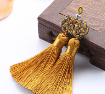 Double Money Knot Double Tassel Jewelry Pendant 12