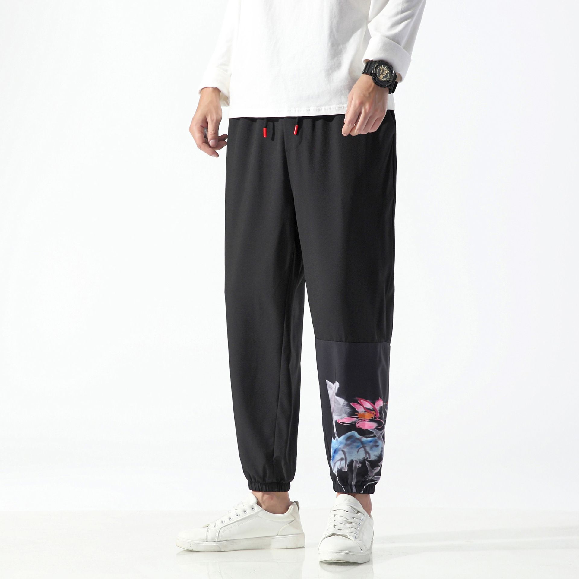 Men's Casual Cropped Trousers in Chinese Style 3