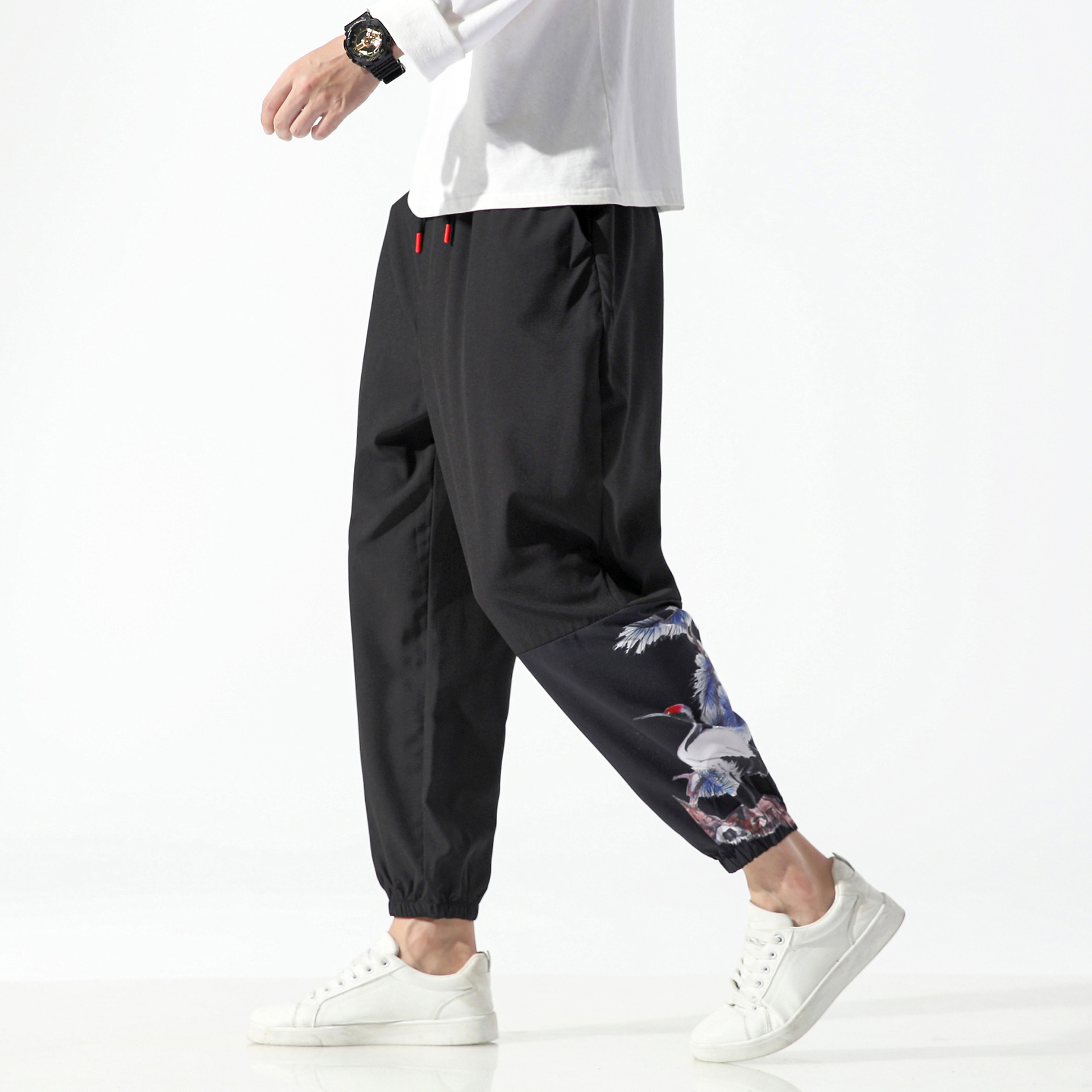Men's Casual Cropped Trousers in Chinese Style 5