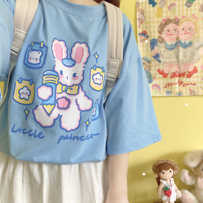 Japanese Claw Machine Print White T-Shirt for Women 2