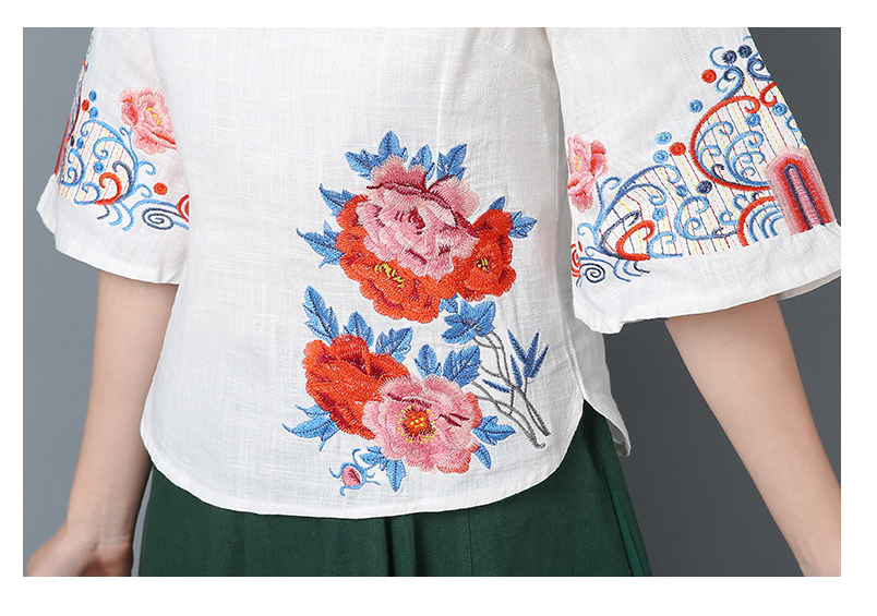 Heavy Embroidered Stand Collar T-Shirt 8