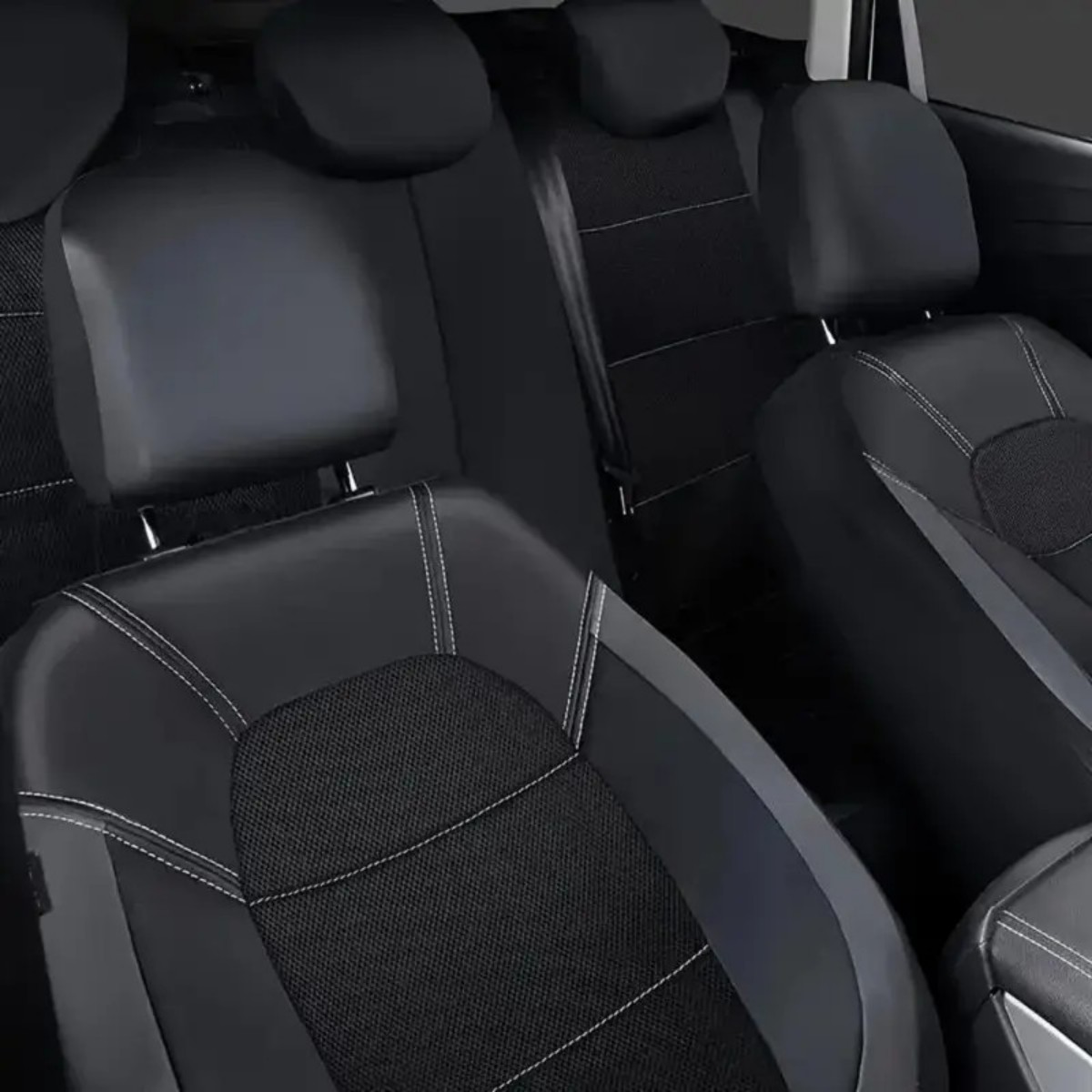5-Seat Car Seat Cover, Single-Stitch Diamond Pattern, Quilted And Embroidered, Synthetic Leather, PVC Leather, Exported To Europe And America 7