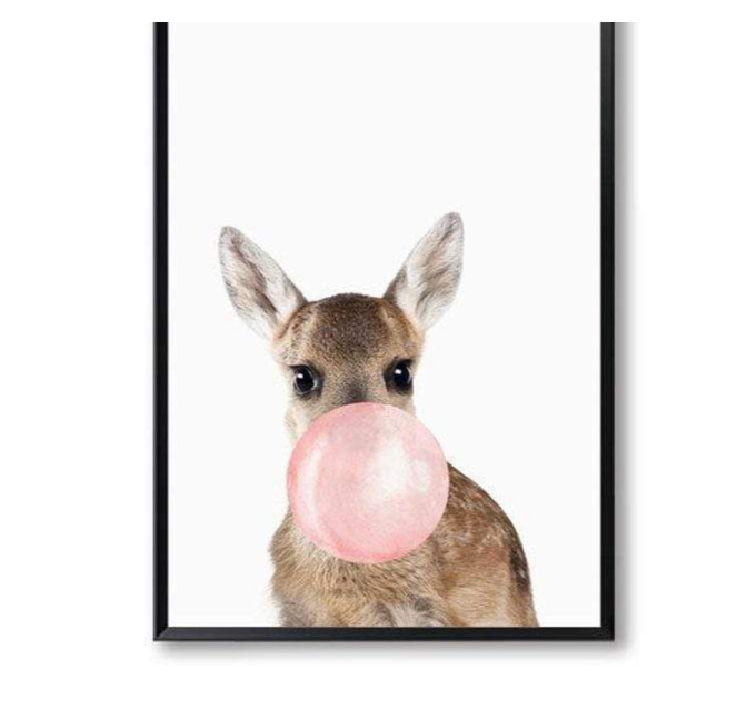 Nordic simplicity Cute koala zebra fawn canvas painting Home decoration frameless painting core Foreign trade explosion 9