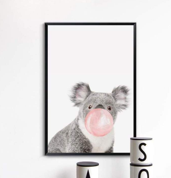 Nordic simplicity Cute koala zebra fawn canvas painting Home decoration frameless painting core Foreign trade explosion 5