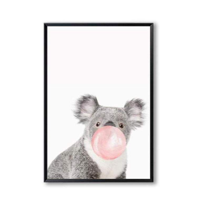 Nordic simplicity Cute koala zebra fawn canvas painting Home decoration frameless painting core Foreign trade explosion 8