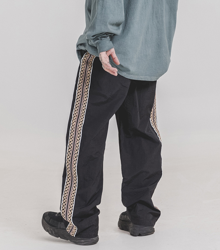 Men's Embroidered Straight Trousers 2