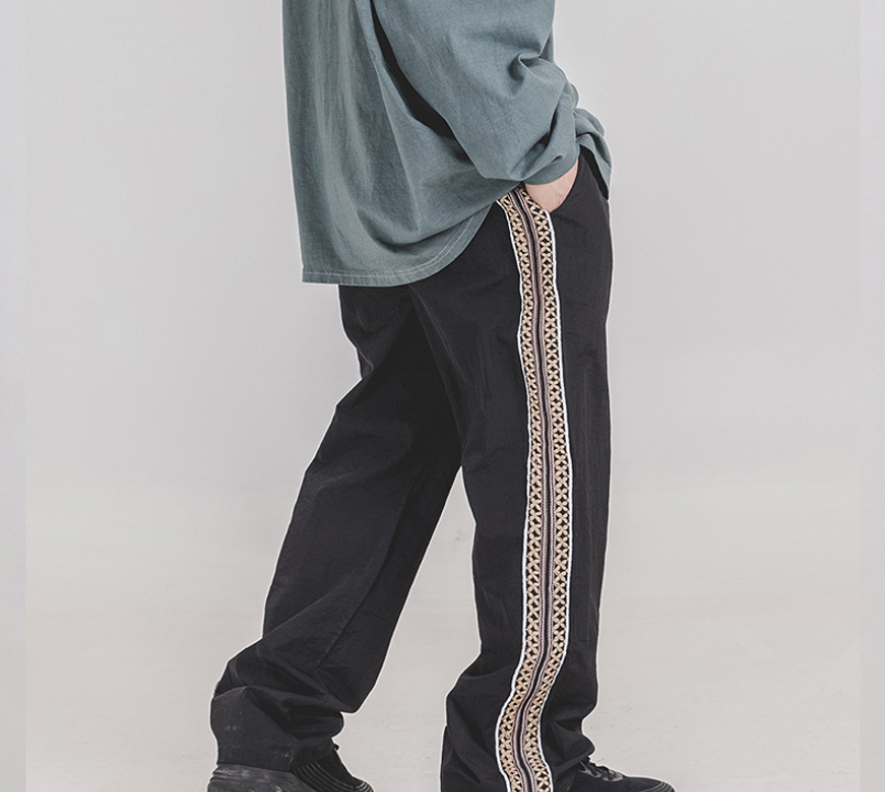 Men's Embroidered Straight Trousers 5