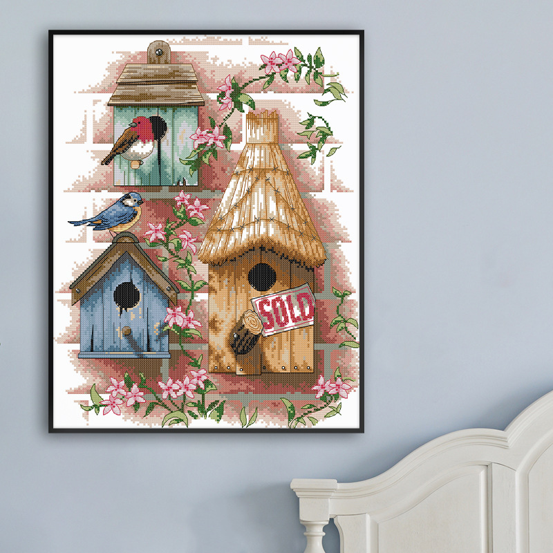 View of living room in cross stitch cottage 4