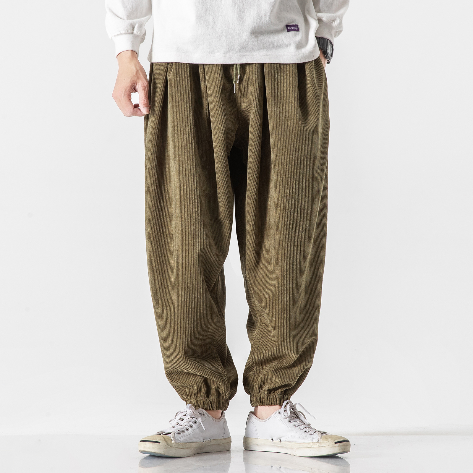 Men's Plus Size Corduroy Harem Pants 7