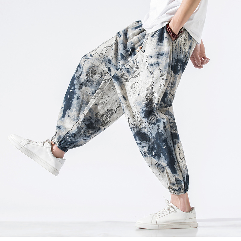 Chinese Style Loose Fit Cotton Linen Pants 3