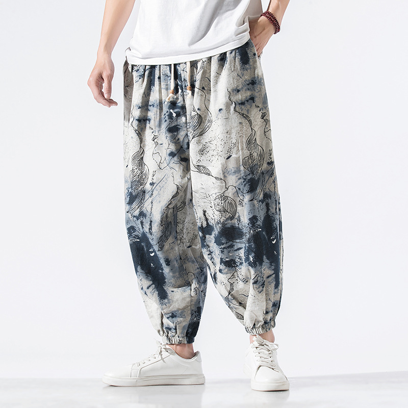 Chinese Style Loose Fit Cotton Linen Pants 2