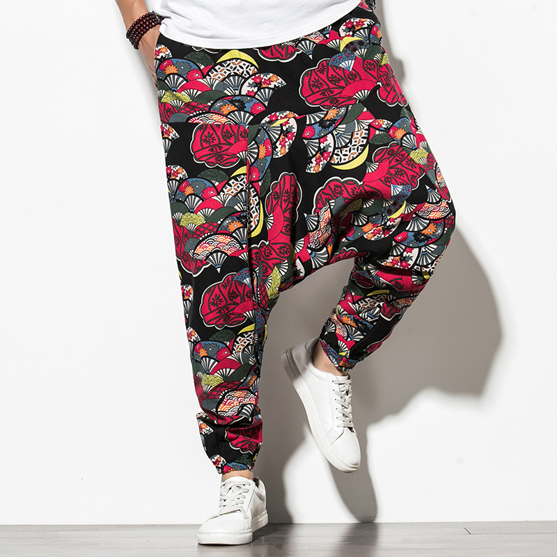 Men's Summer Chinese Wind Bundle Pants 7