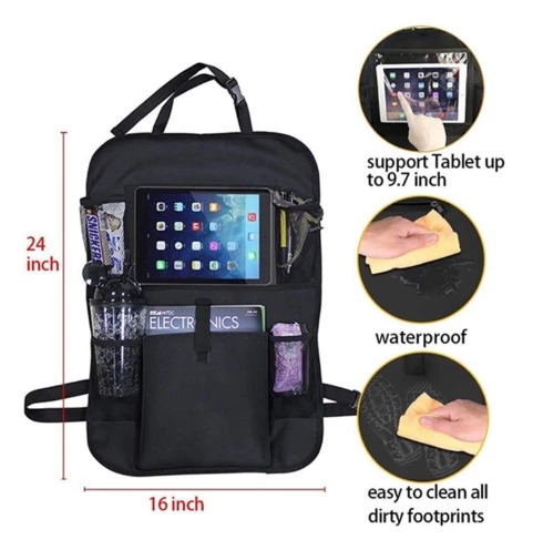 Compatible with Apple, Car storage bag car seat back pocket bag car with IPAD bag 600D Oxford cloth 3