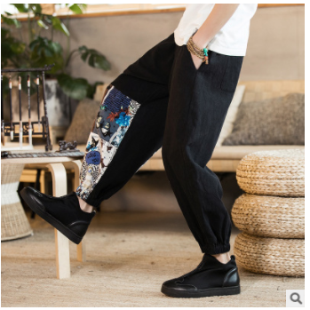 Chinese Style Cotton and Linen Pants 4