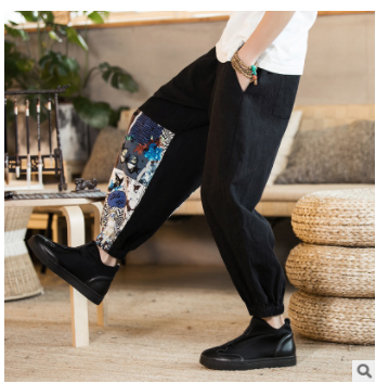 Chinese Style Cotton and Linen Pants 3