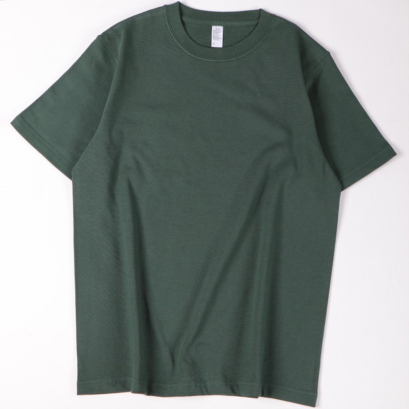 Pure Cotton Solid Color Round Neck Short Sleeve T-Shirt 7
