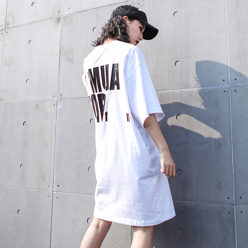 Women's Casual Mid-Length White T-Shirt 5