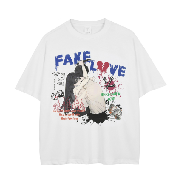 Trendy Comic Print Loose Fit Men's Short Sleeves 2