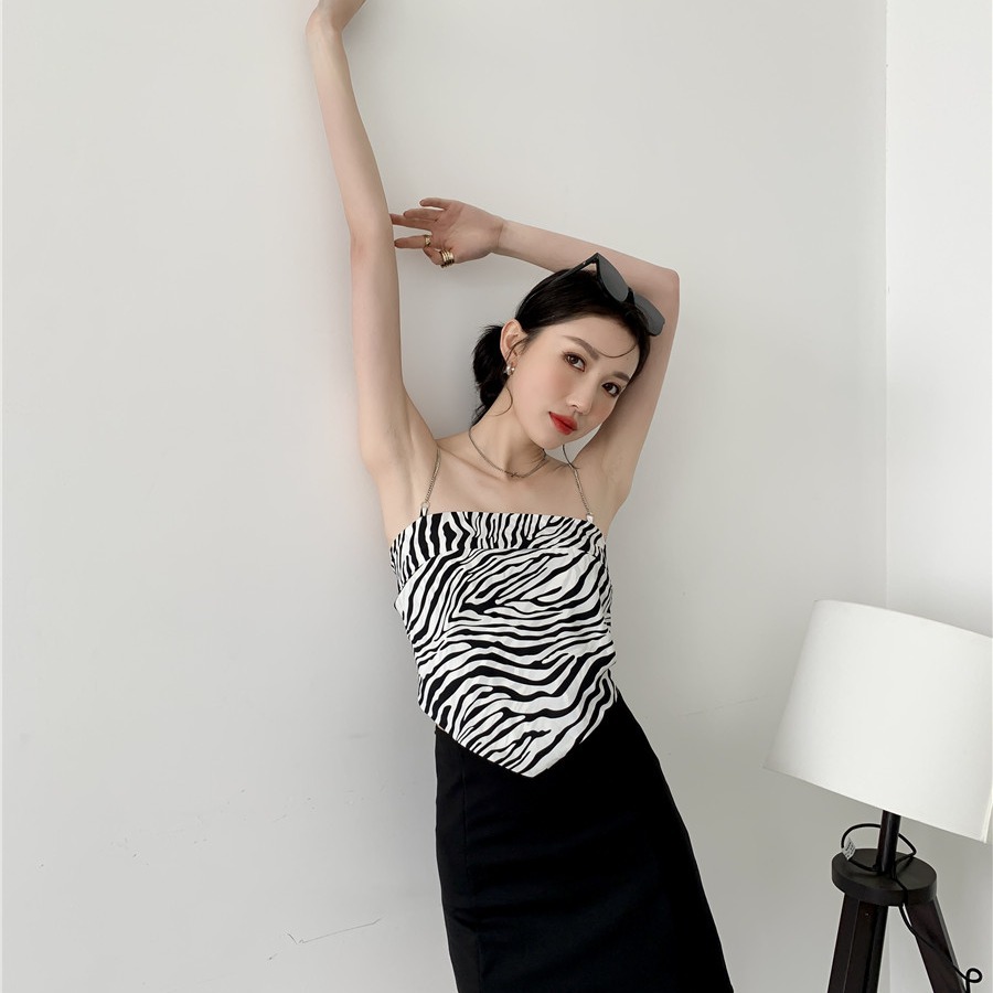 Zebra Print Metal Chain Camisole 4