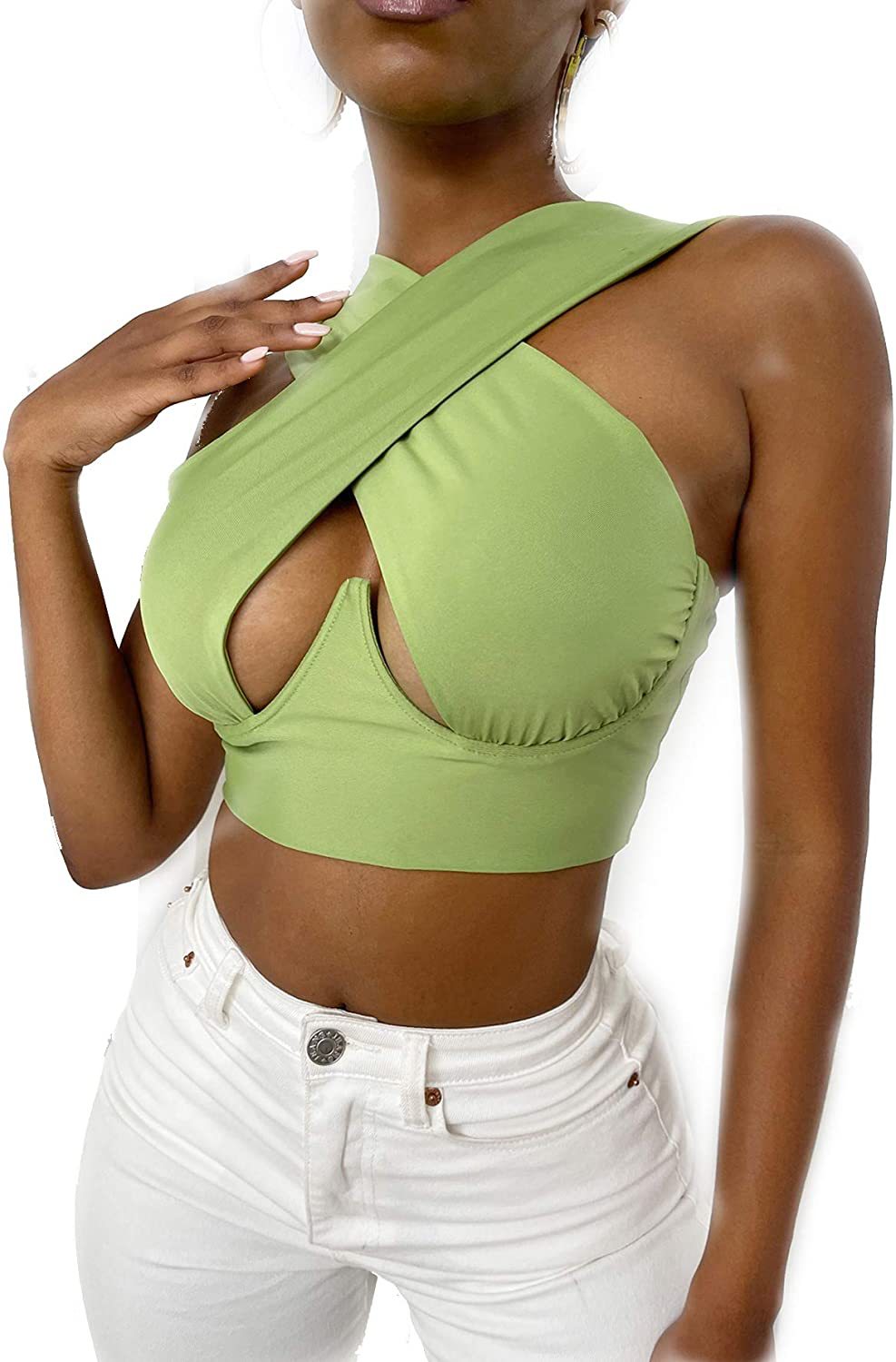 Hollow Halter Neck Waist Breast Enhancement Sling 12