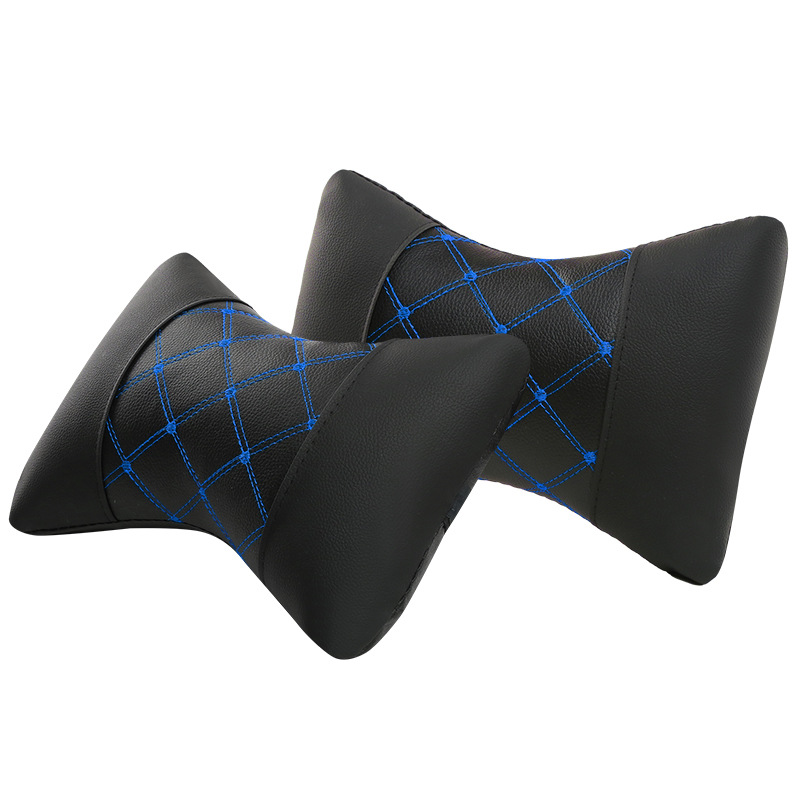 Leather Quilted Car Headrest To Protect Cervical Neck Neck Pillow 4