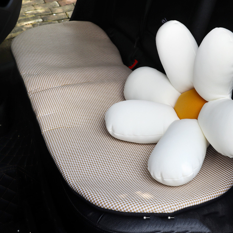 Pure Cotton Cartoon Car Breathable One-piece Linen Fabric Seat Cushion 4