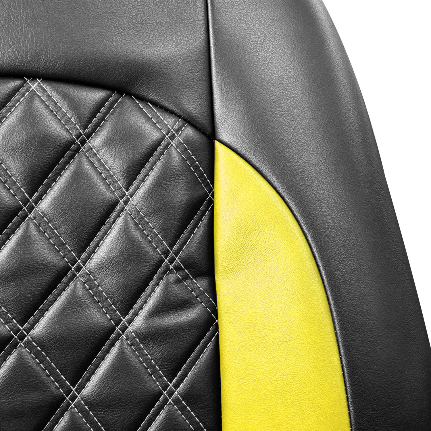 5-Seat Car Seat Cover, Single-Stitch Diamond Pattern, Quilted And Embroidered, Synthetic Leather, PVC Leather, Exported To Europe And America 5