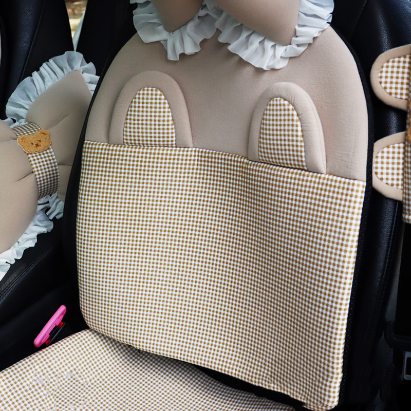Pure Cotton Cartoon Car Breathable One-piece Linen Fabric Seat Cushion 9
