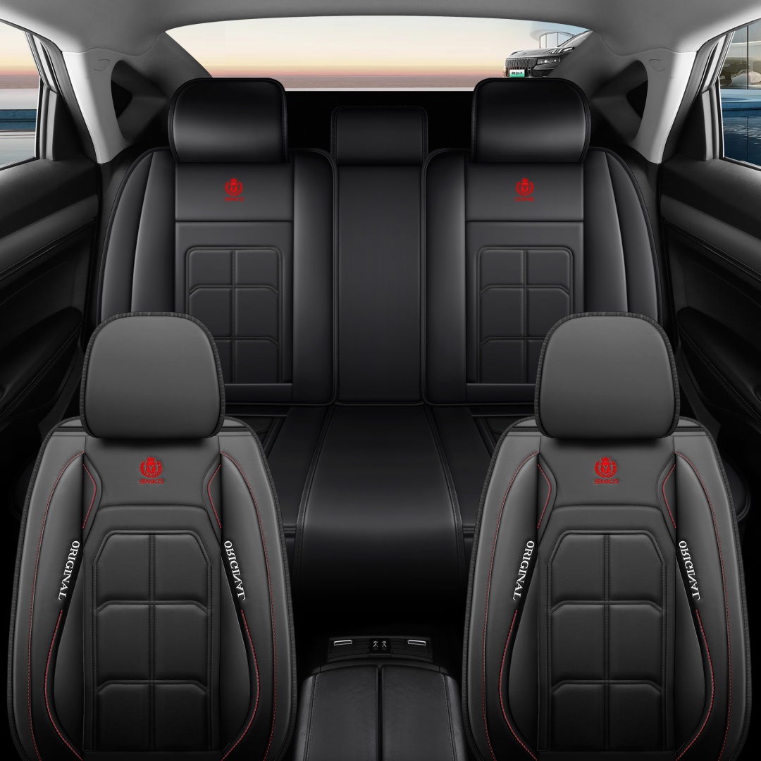 Universal 5 Seats Full Leather Car Seat Covers 8 Optional Colors Wear Resistant Auto Interior Seat Cushion Protectors For Most Vehicles 6