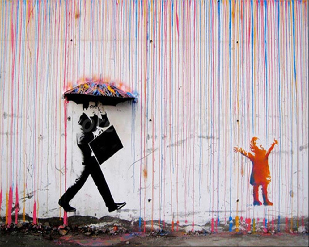 Graffiti Banksy Digital Oil Painting Living Room Bedroom Mural 5