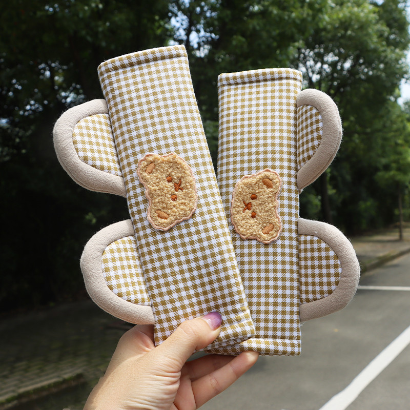 Pure Cotton Cartoon Car Breathable One-piece Linen Fabric Seat Cushion 7