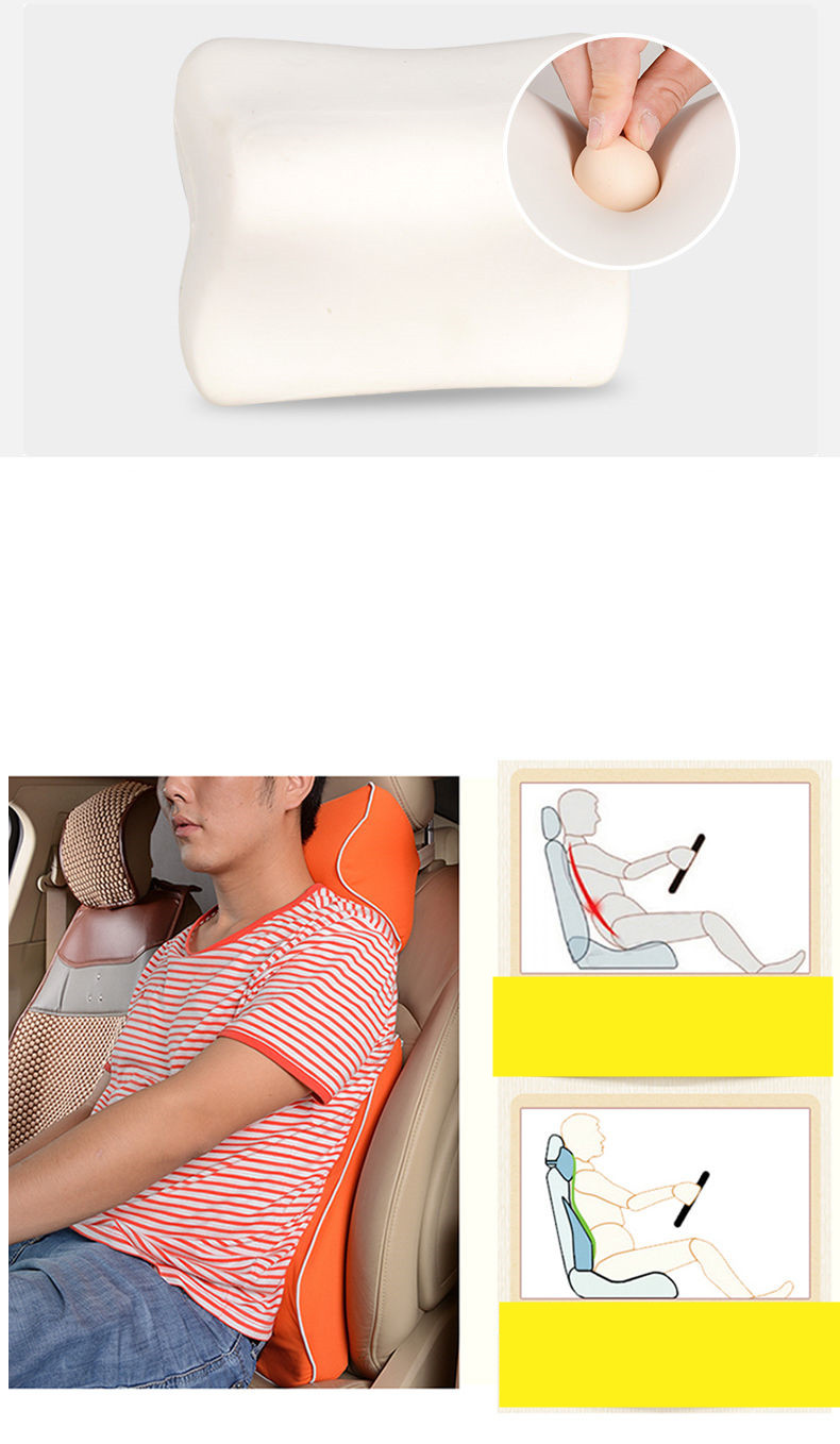 Car Headrest Neck Protector Backrest Car Seat Pillow Lumbar Pillow Memory Foam 8